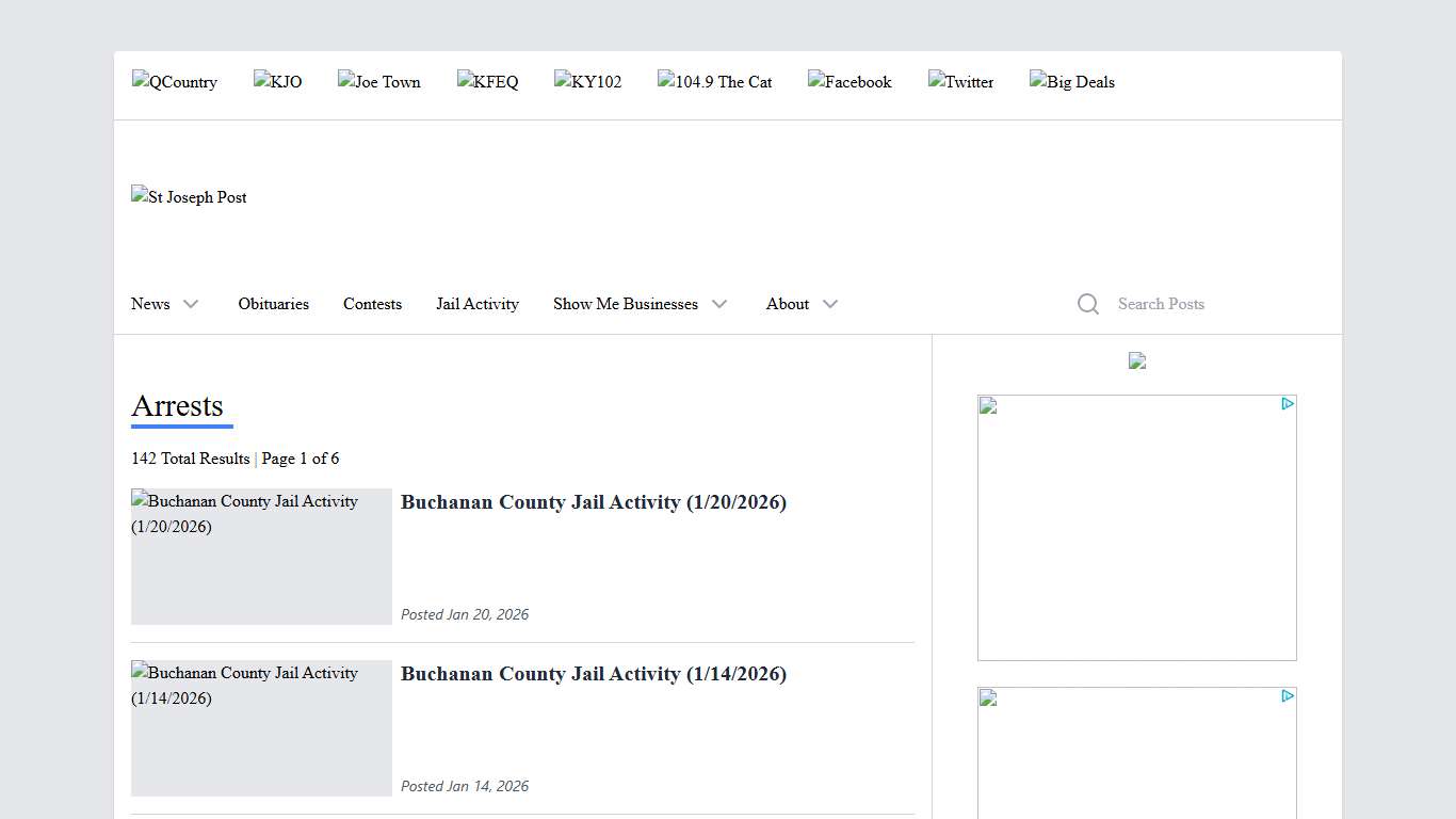arrests St Joseph Post